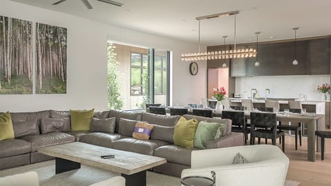 Great room looking toward dining area and kitchen