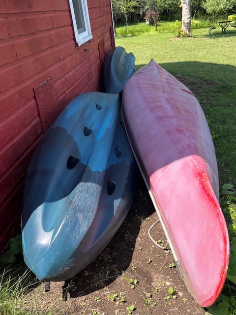 Kayaks and Canoe are provided for your use in the basin at the property.