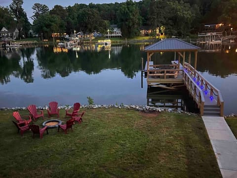 New Deep water boat dock and firepit