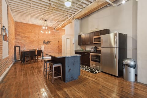 Floor, Flooring, Indoors, Hardwood, Refrigerator