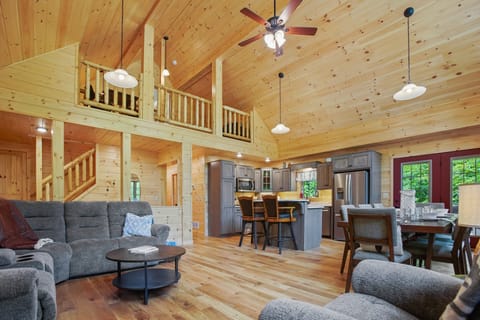 There is plenty of sitting room for you and your loved ones in the living room!