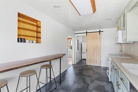 Spacious Kitchen with lots of seating options.