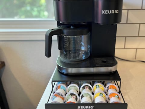 Start your mornings with a fresh cup from the Keurig coffee station before exploring Lake Geneva’s beaches, shops, and scenic lake views just 5 minutes away. A simple, thoughtful touch that makes slow vacation mornings even better.