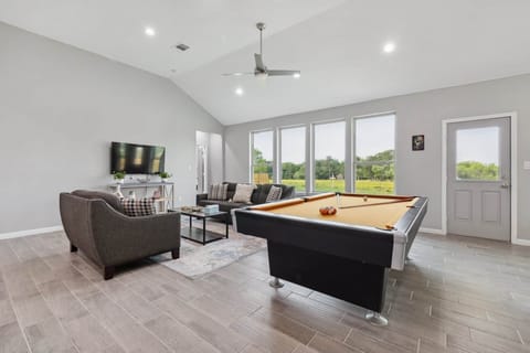 Living Room with Pool Table