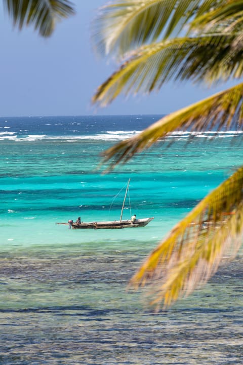 On the beach, white sand