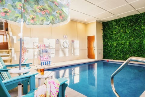 Indulge in your own private indoor pool tropical oasis 