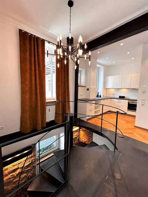 Luxury Apartment | Private kitchen | Full-size fridge, microwave, oven, dishwasher