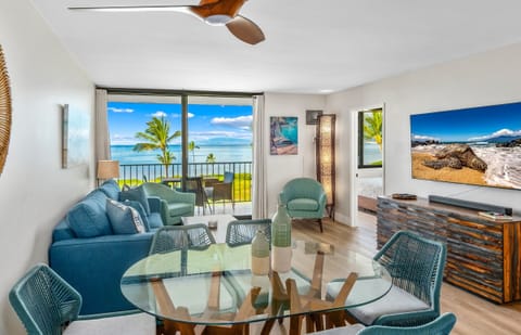 Luxury Condo | Living area | 50-inch Smart TV with cable channels
