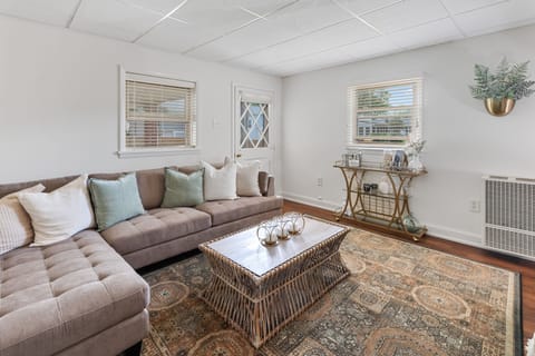 Living Room with full size couch and chaise lounge