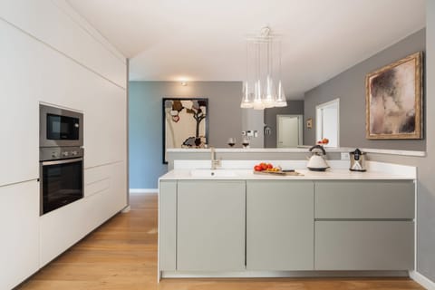 Villa | Private kitchen | Full-size fridge, microwave, oven, stovetop