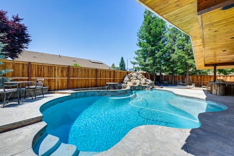 Visalia Vacation Rental | 4BR | 3BA | 2,950 Sq Ft | 1 Small Step Required