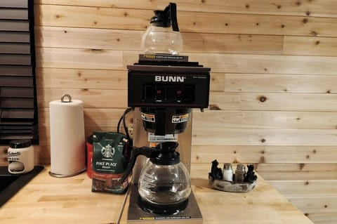 Bunn coffee maker. We have coffee and filters available for your use
