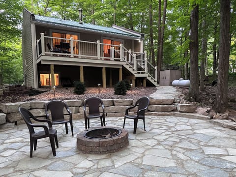 Back patio with firepit