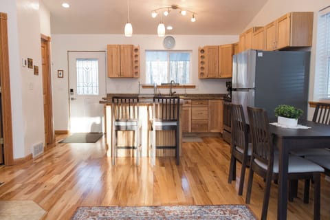View of the kitchen from the upstairs living room