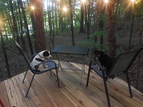 Table and chairs to enjoy deck dining. Can also be an outdoor office space