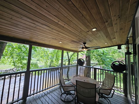 Peaceful sounds of the river while you dine and relax. 
