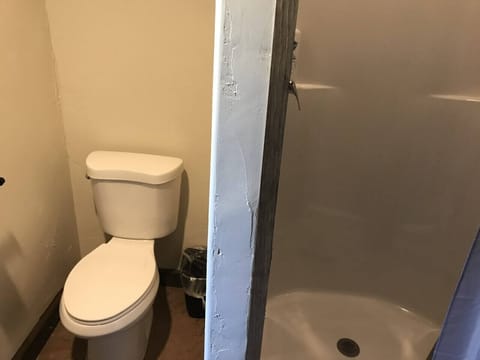 Grain bin bathrooms. Two full-service bathrooms shared with up to 8 other guests