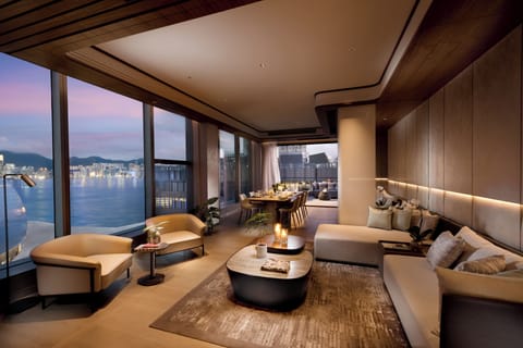 Garden Penthouse Harbour View Two-Bedroom Suite | Living area | 40-inch flat-screen TV with cable channels, Smart TV
