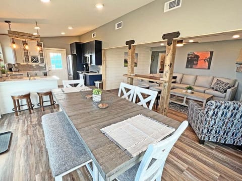 Open living dining kitchen
