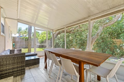 Enjoy meals outdoors on the patio.