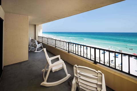 Large private balcony with direct gulf views