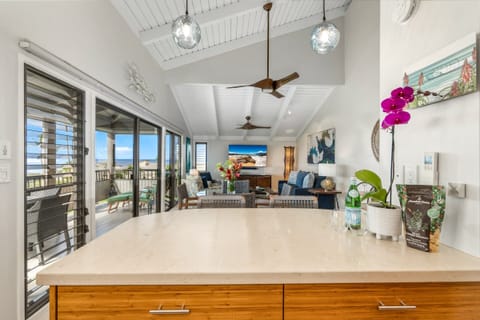 Luxury Condo | Private kitchen | Full-size fridge, microwave, oven, stovetop