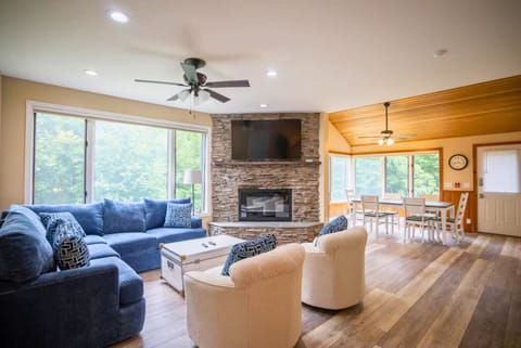 Living Room with dining room view