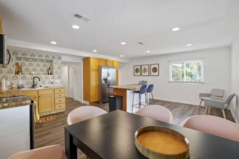 Kitchen and dining area on lower level