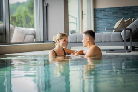 Indoor pool, outdoor pool, open 7:30 AM to 9:00 PM, pool umbrellas