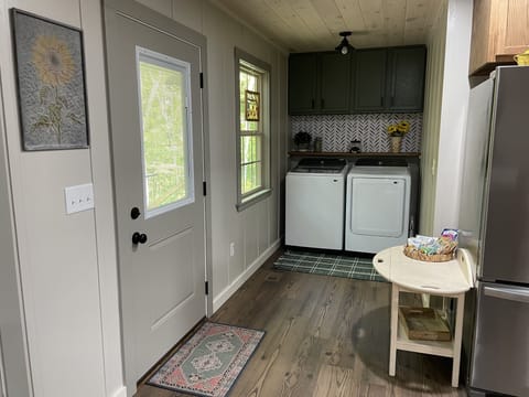 Washer and dryer for use during your stay. Small variety of snacks provided.