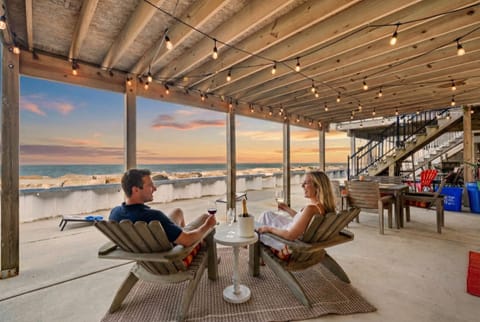 Enjoy a glass of wine at the golden hour over while over looking the inlet!