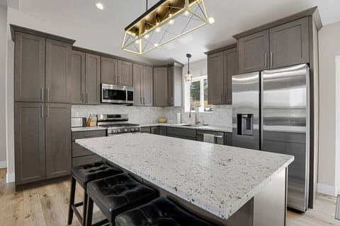 Stocked Kitchen has Drip Coffee Maker, Coffee, Creamer, Sugar, Tea, Tin Foil and More!