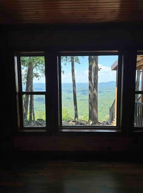 View from Livingroom window , out the back of the cabin.