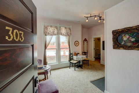 Suite 303 welcomes you with a queen bedroom,  twin size sleeper sofa, full kitchenette and 3/4 size bathroom
