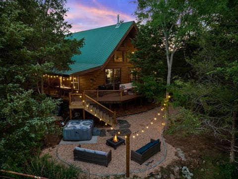 Private hot tub and fire pit in back patio area