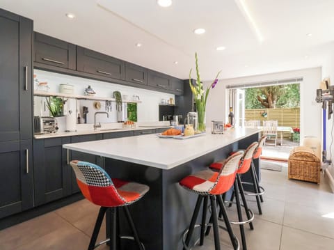 Fridge, dishwasher, electric kettle, toaster
