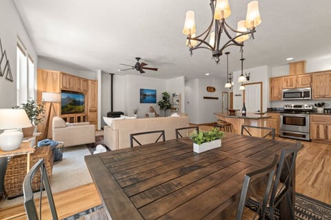 Dining table - Seating for at least 8 with available leaf insert.