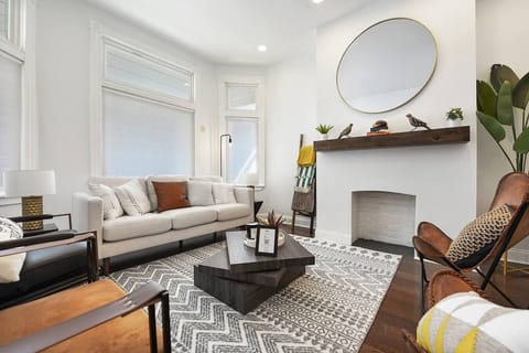 Relax in this modern living room after a day exploring Pittsburgh.