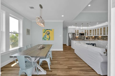 Dining table toward kitchen