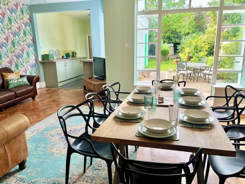 Spacious open plan kitchen, lounge and dining area 
