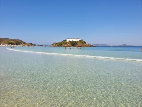 On the beach, white sand