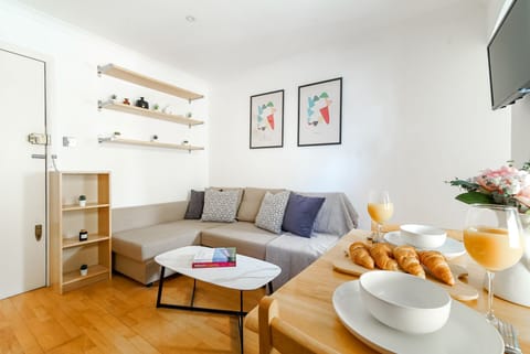 The open-plan living and dining area