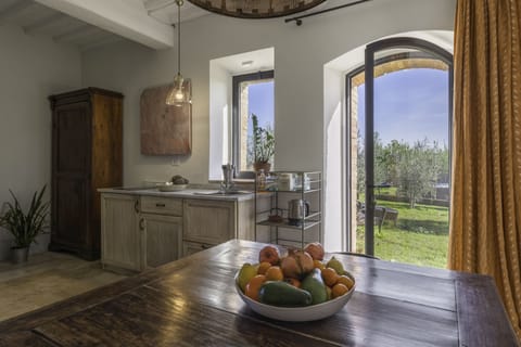 Apartment | Private kitchen | Full-size fridge, microwave, oven, stovetop