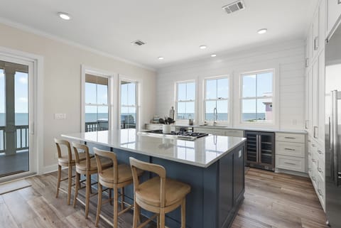 Plenty of counter space and bar seating.