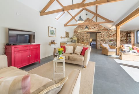 The sitting area provides the perfect place to enjoy a night-in together