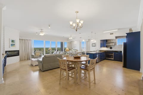 Sailmaker 901- View of Open Seating Area towards Kitchen, Living Room & Balcony
