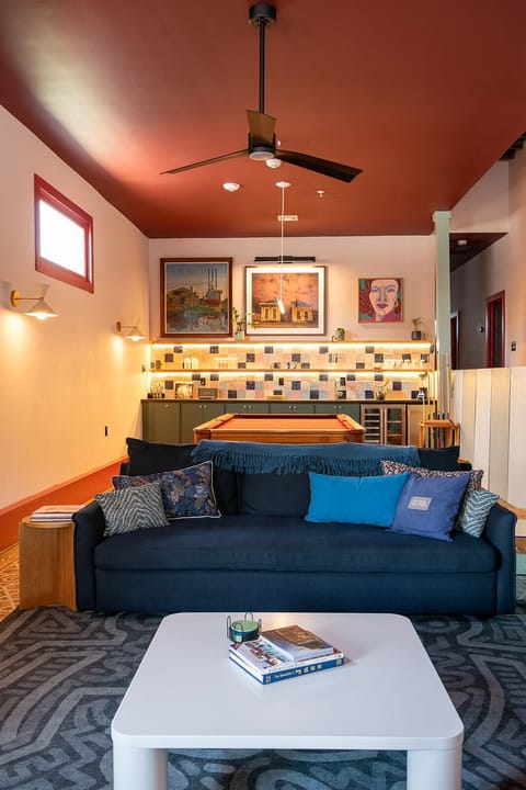 Pool table ready at the NOLA Pink Palace
