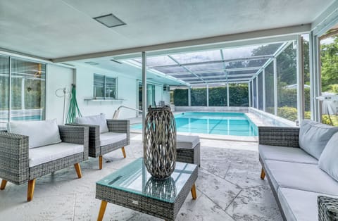 Unwind in the private pool surrounded by quiet, relaxing backyard