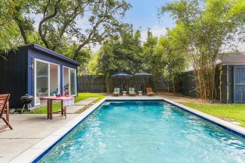 Backyard pool shared with next door