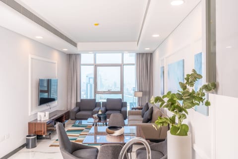 King Sea View | Living area | Fireplace, heated floors
